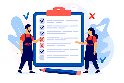 Ilustración de evaluación de equipo