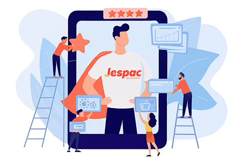 Ilustración de equipo trabajando